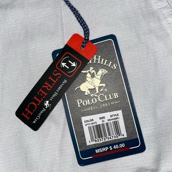 Beverly Hills Polo Club White Shorts 30W - Picture 3 of 5